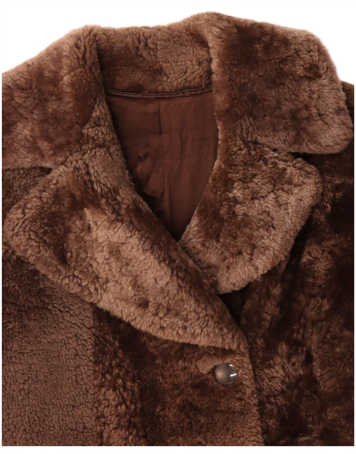 Anfor Damen Zweireihige Lammfelljacke IT 44 Mittelbraun