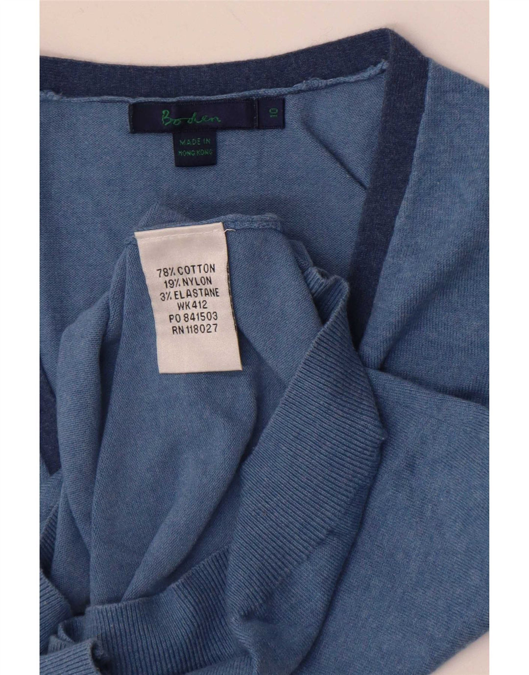 Boden Damen Tanktop UK 10 Small Blau Baumwolle