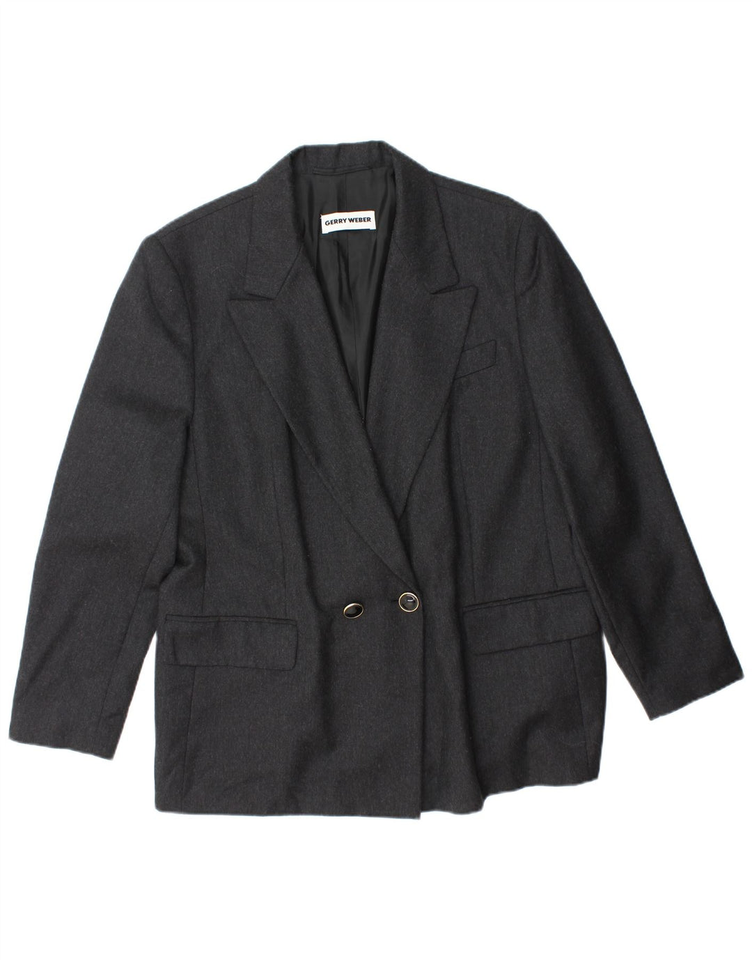 GERRY WEBER Damen Zweireihige Blazerjacke IT 42 Mittelgraue Wolle