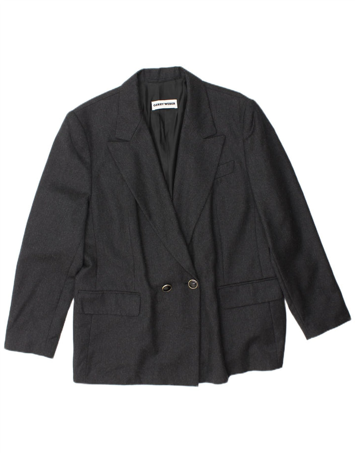 GERRY WEBER Damen Zweireihige Blazerjacke IT 42 Mittelgraue Wolle