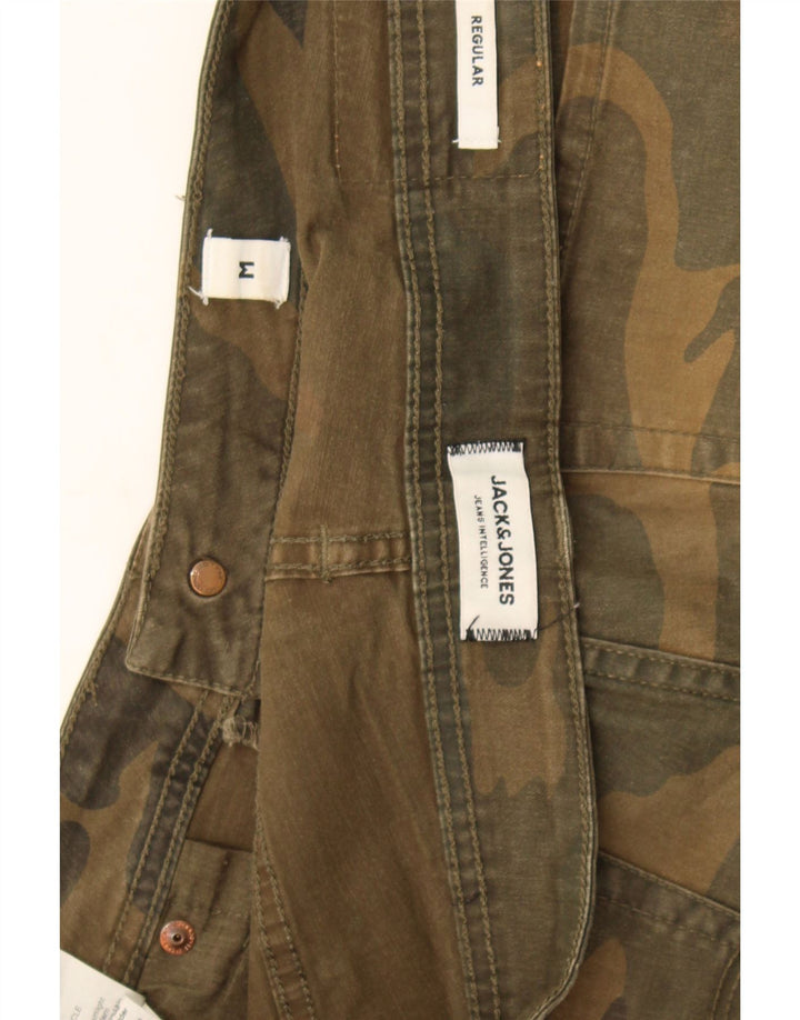 Jack & Jones Herren Regular Casual Shorts Medium W32 Khaki Camouflage Baumwolle