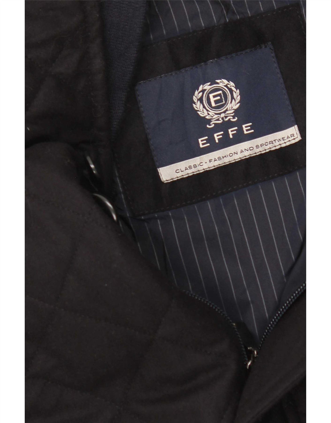 Vintage Herren Steppjacke IT 60 4XL Marineblaue Wolle