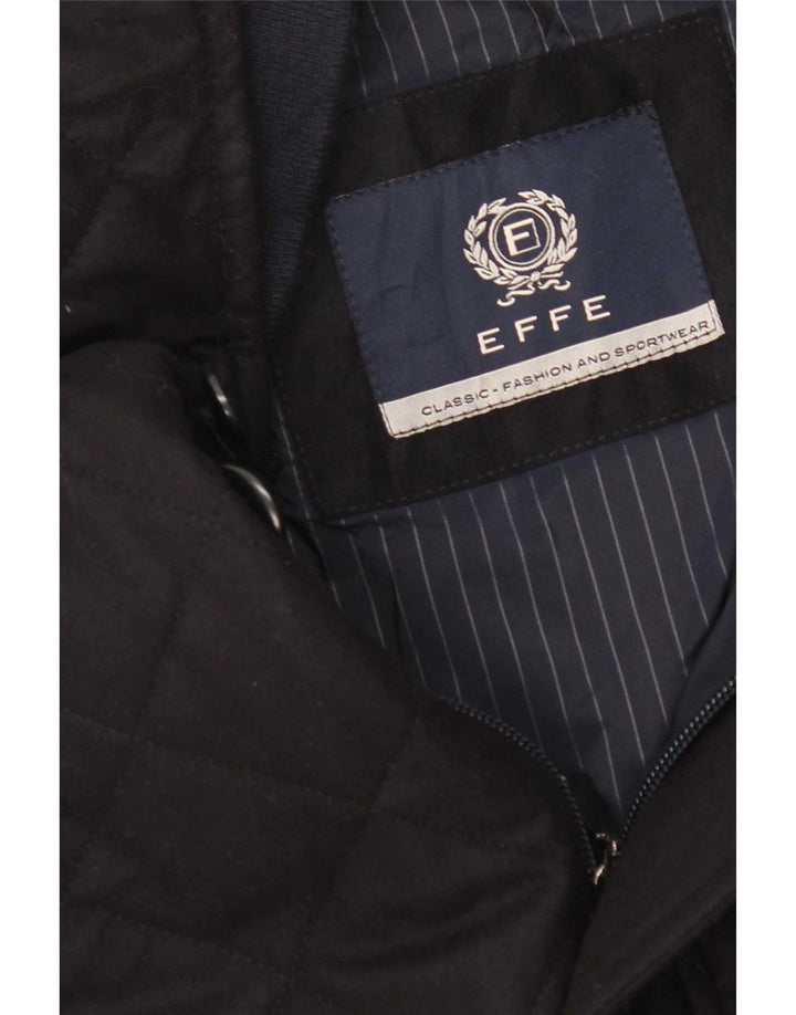 Vintage Herren Steppjacke IT 60 4XL Marineblaue Wolle