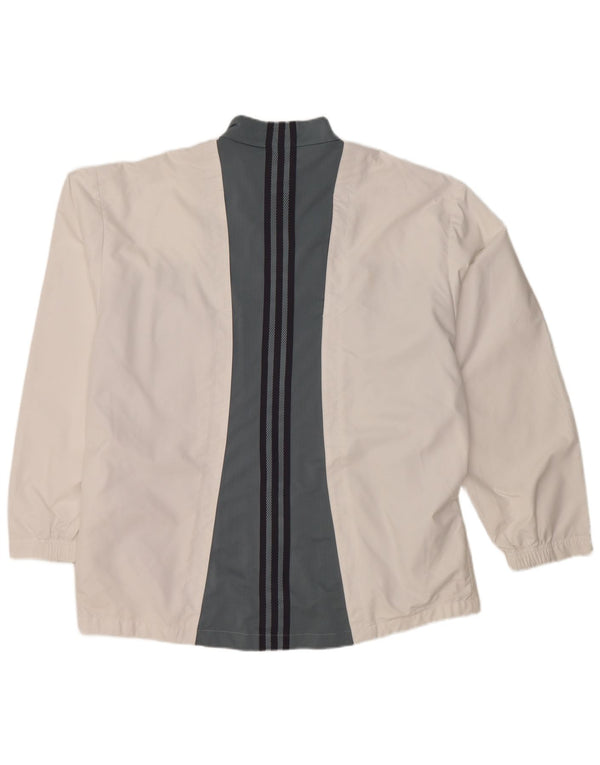 ADIDAS Herren-Trainingsanzug-Oberteiljacke UK 46/48 XL Weißer Colourblock-Polyester