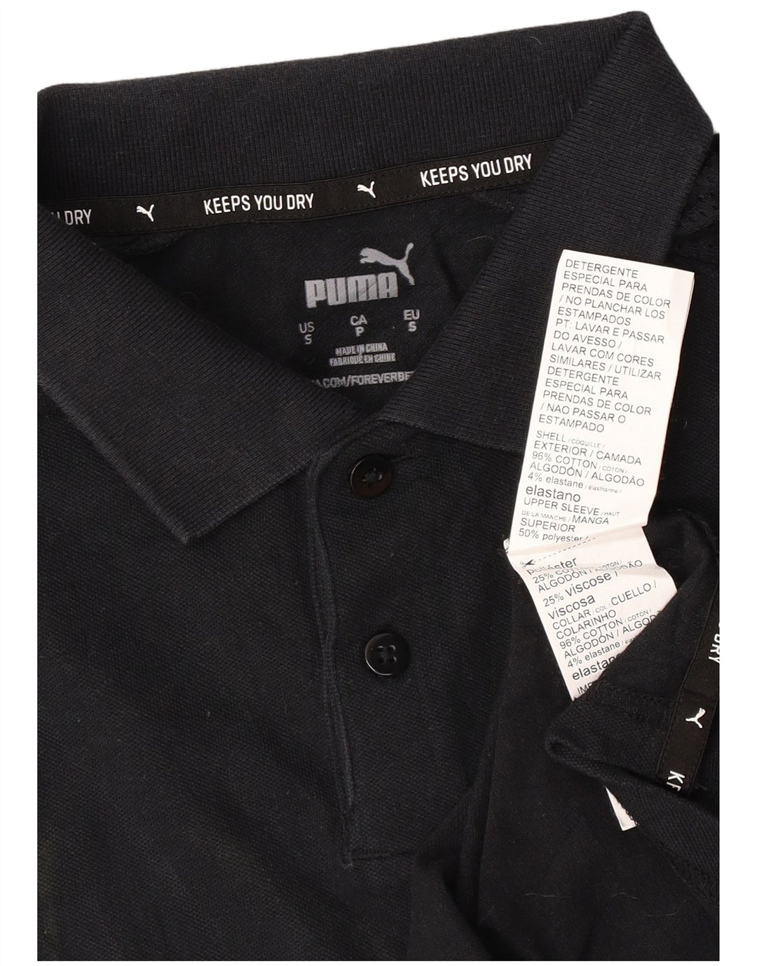 Puma Herren Poloshirt Small Schwarz Baumwolle