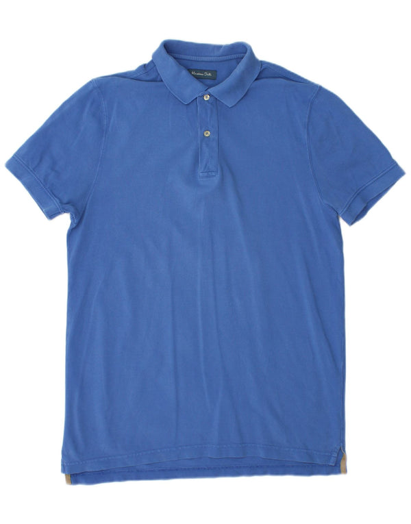 MASSIMO DUTTI Herren Poloshirt Mittelblau