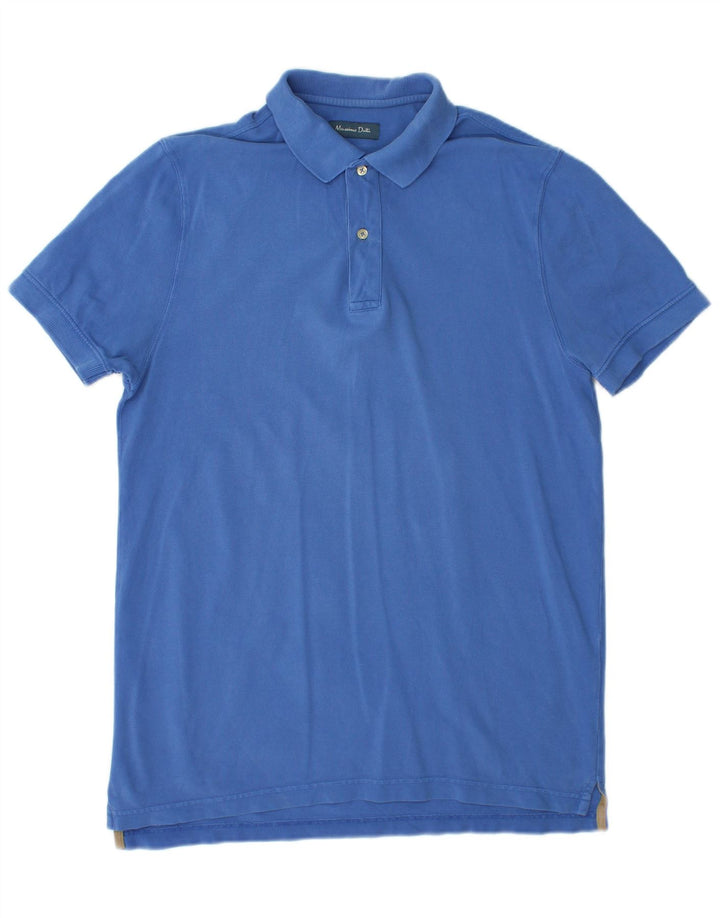 MASSIMO DUTTI Herren Poloshirt Mittelblau