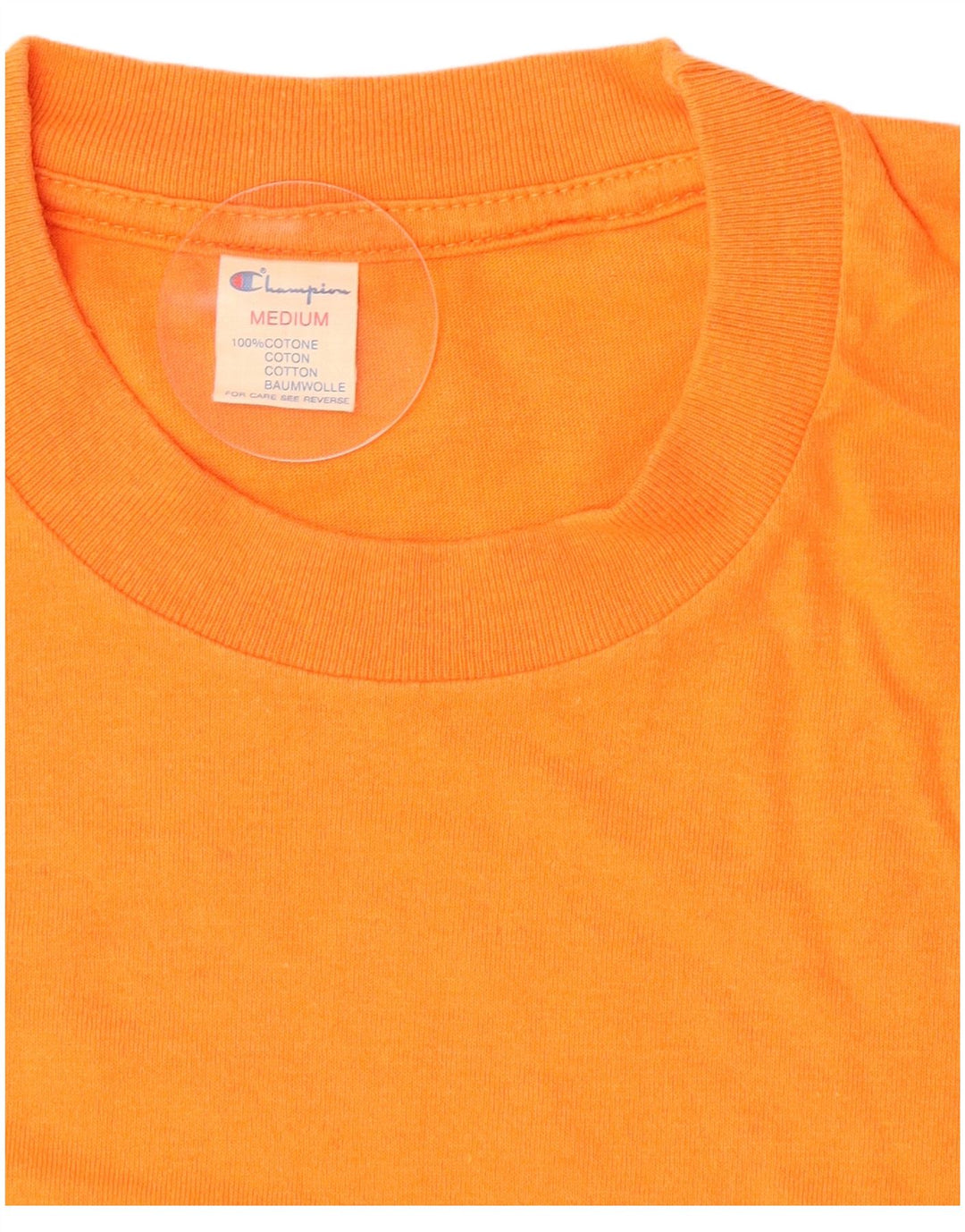 Champion Herren Grafik-T-Shirt-Oberteil aus mitteloranger Baumwolle