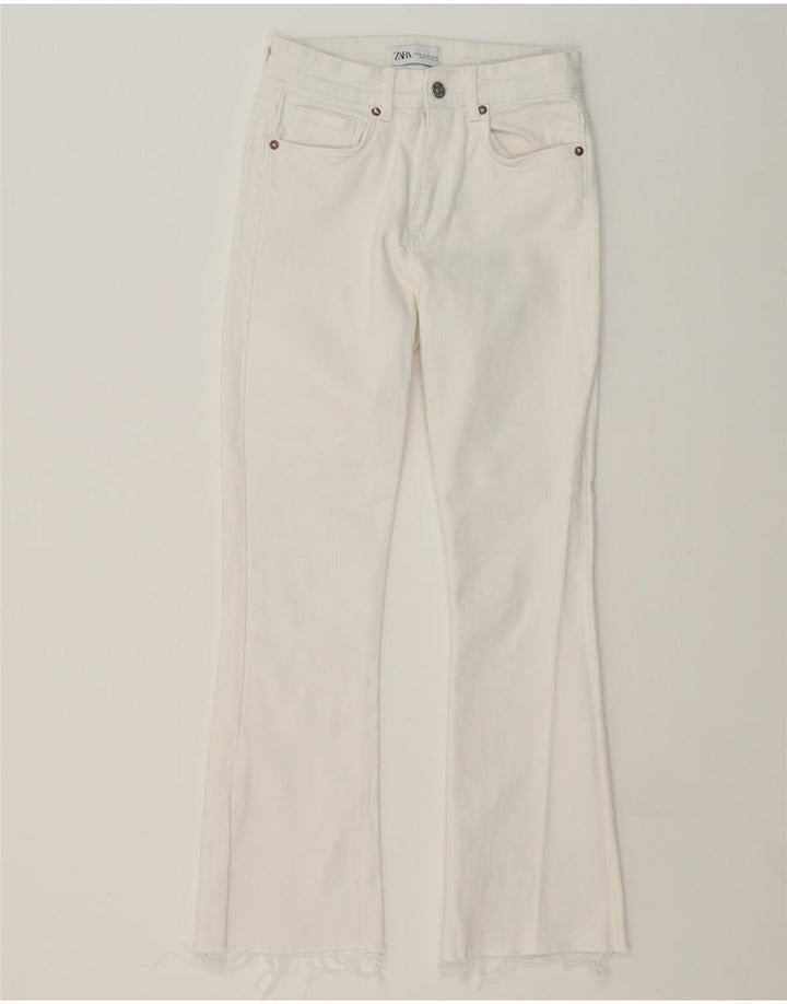ZARA Womens Bootcut Jeans EU 36 XS W26 L26 White Cotton Vintage Zara and Second-Hand Zara from Messina Hembry 