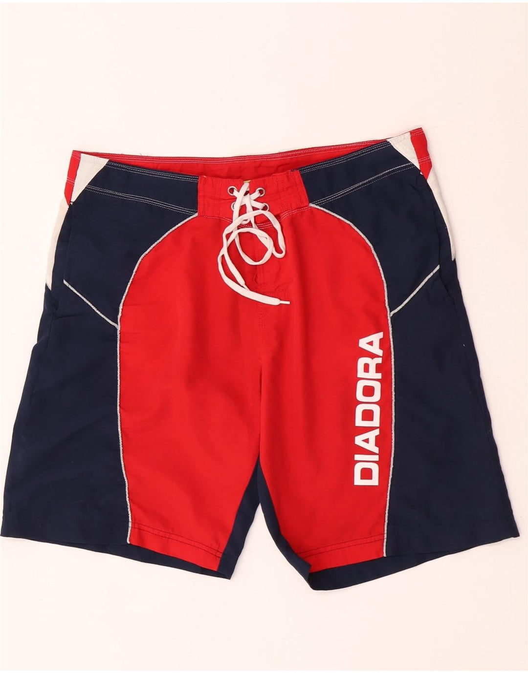 Diadora Herren-Badeshorts mit Grafik, XL, rotes Farbblock-Polyester