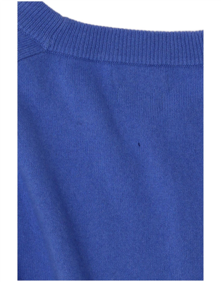 Massimo Dutti Herren-Pullover mit Rundhalsausschnitt, XL, blaue Wolle