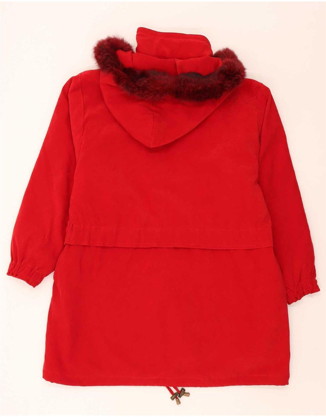 Vintage Damen Parka mit Kapuze, übergroß, UK 18, XL, Rot, Polyester