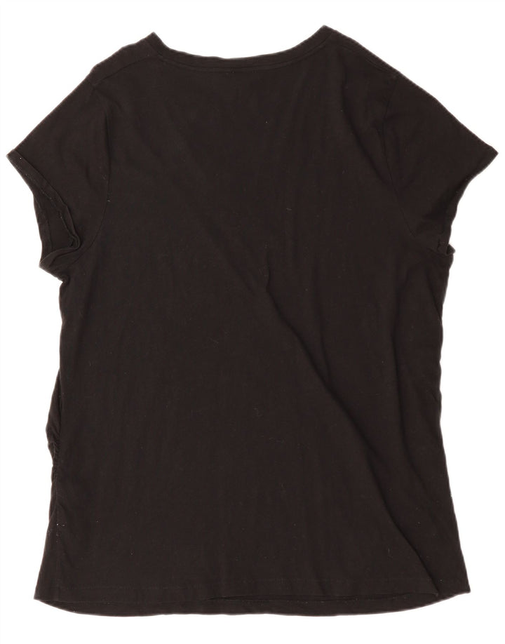 J. Crew Damen T-Shirt Top UK 16 Large Schwarz Baumwolle
