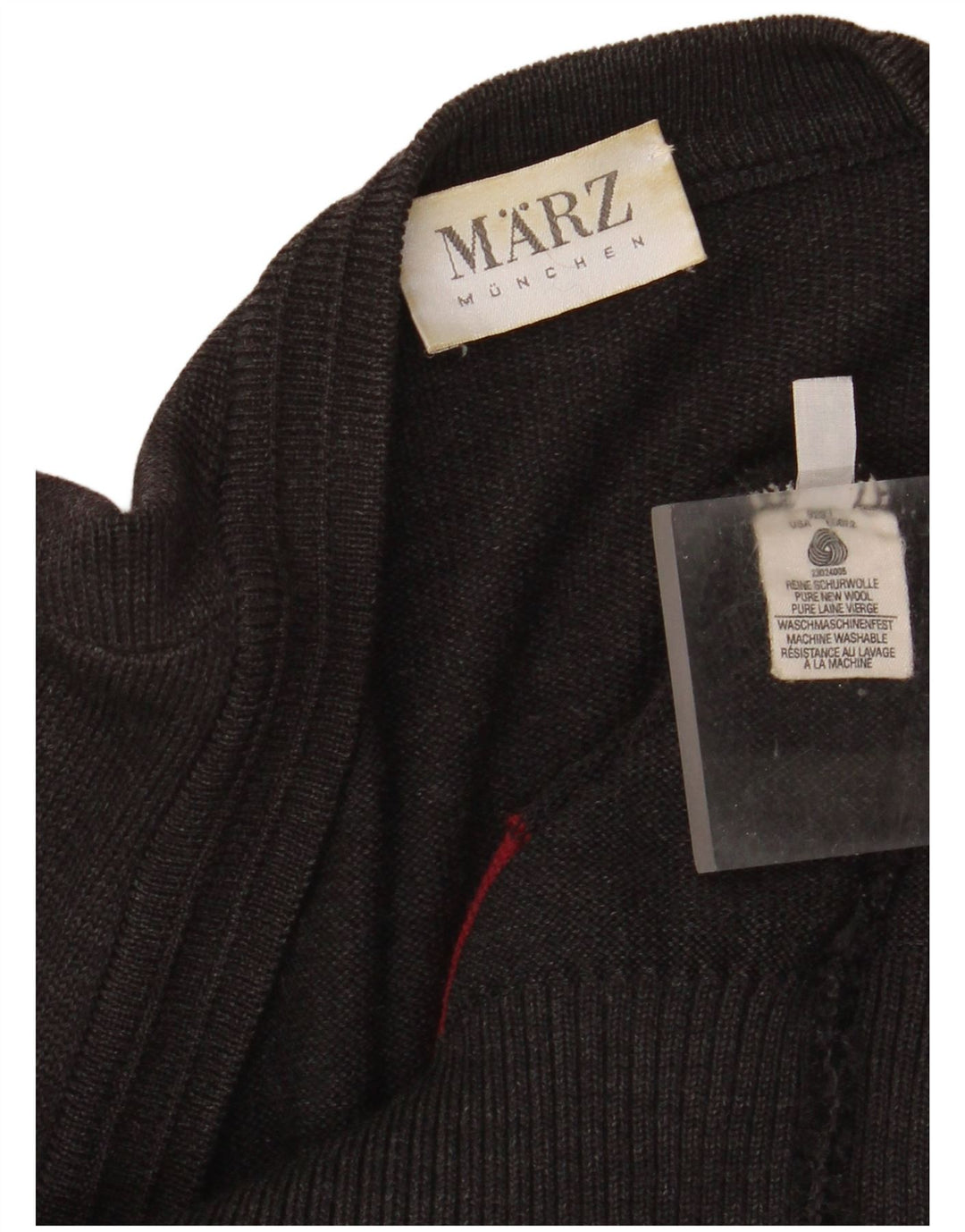 Marz Herren-Strickjacke, groß, grau, geometrisch, Schurwolle
