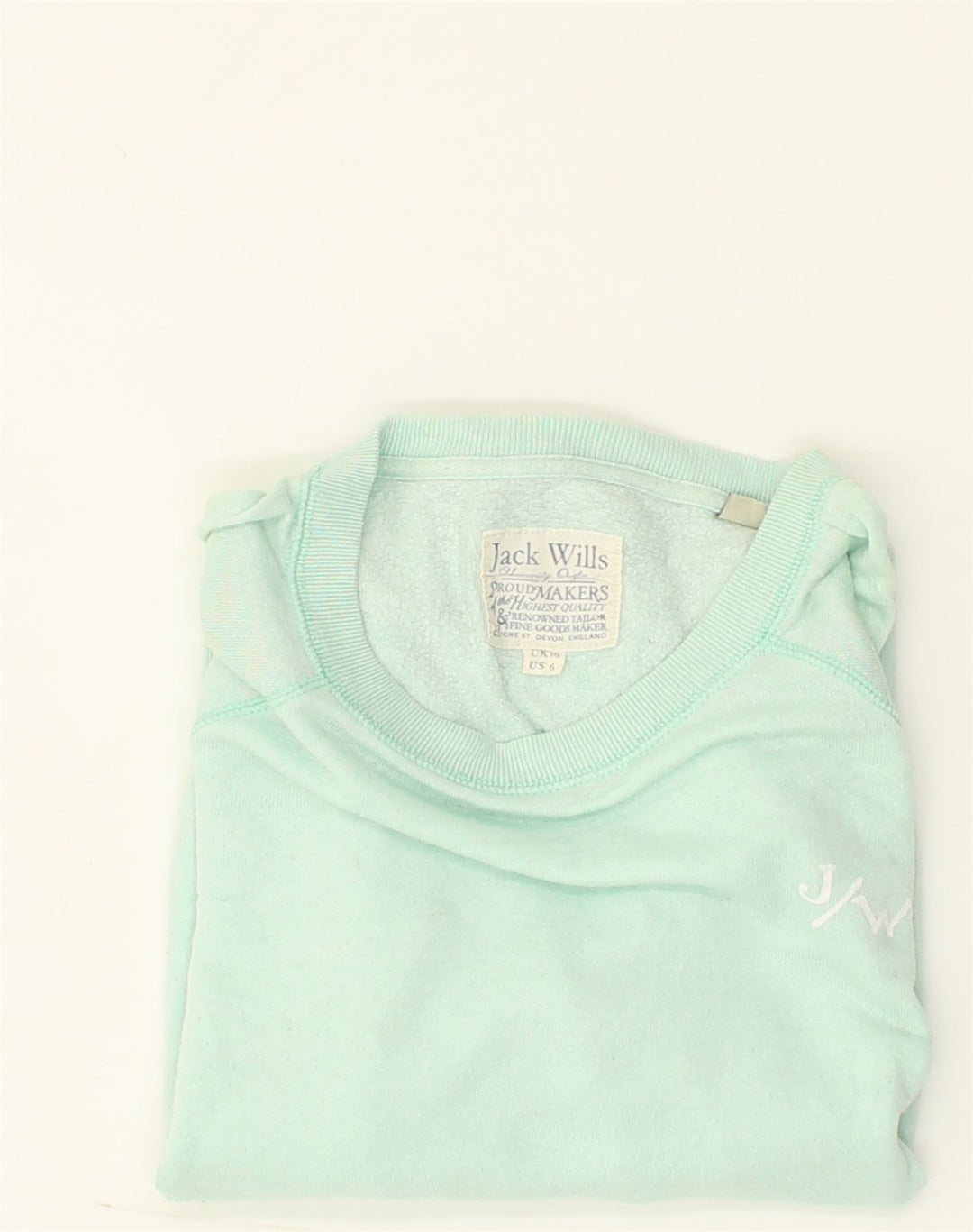 JACK WILLS Womens Sweatshirt Jumper UK 10 Small Green Cotton | Vintage Jack Wills | Thrift | Second-Hand Jack Wills | Used Clothing | Messina Hembry 