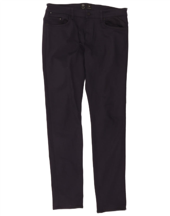 Hugo Boss Herren Slim Freizeithose W34 L34 Marineblau Polyester