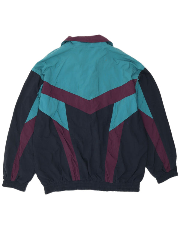 ETIREL Herren-Trainingsanzugoberteil mit lockerer Passform, IT 50, Mittelblau, Farbblock