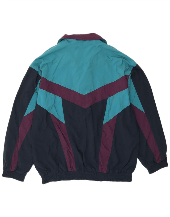 ETIREL Herren-Trainingsanzugoberteil mit lockerer Passform, IT 50, Mittelblau, Farbblock