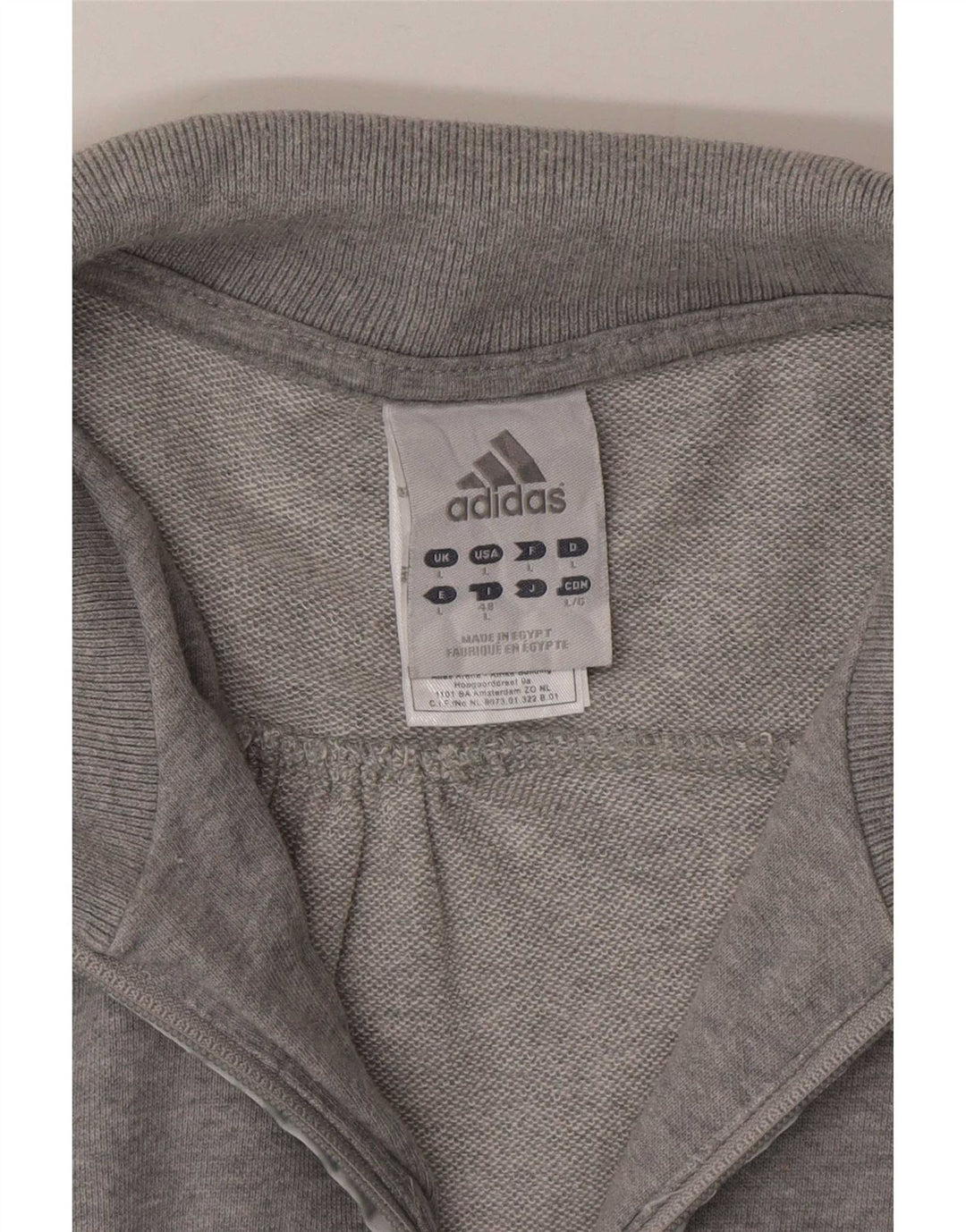 Adidas Damen Trainingsanzug Top Jacke UK 16 Large Grau Baumwolle