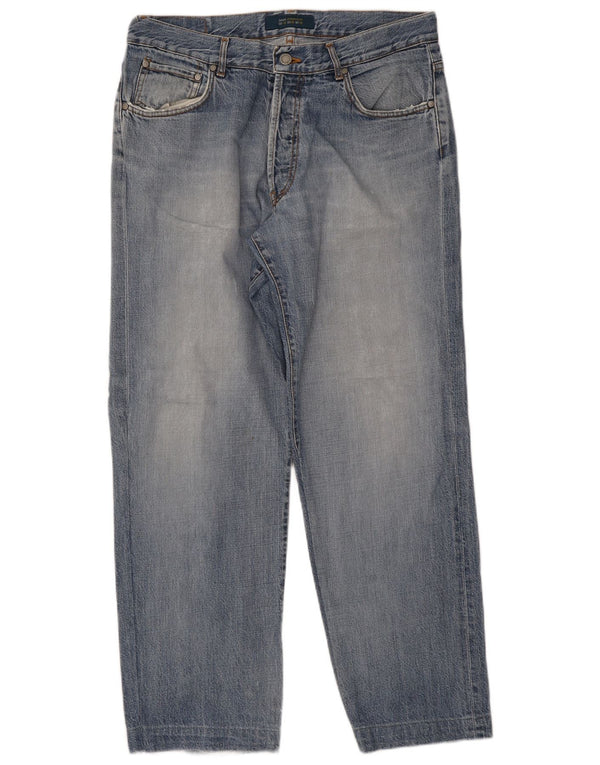 Zara Herren Straight Jeans EU 46 XL W36 L29 Blaue Baumwolle