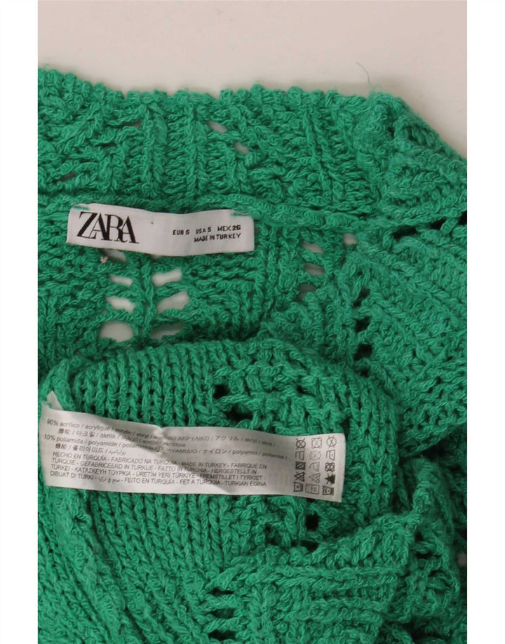 Zara Damen-Pullover mit Rollkragen, übergroß, Gr. 10, Größe S, grün, Acryl