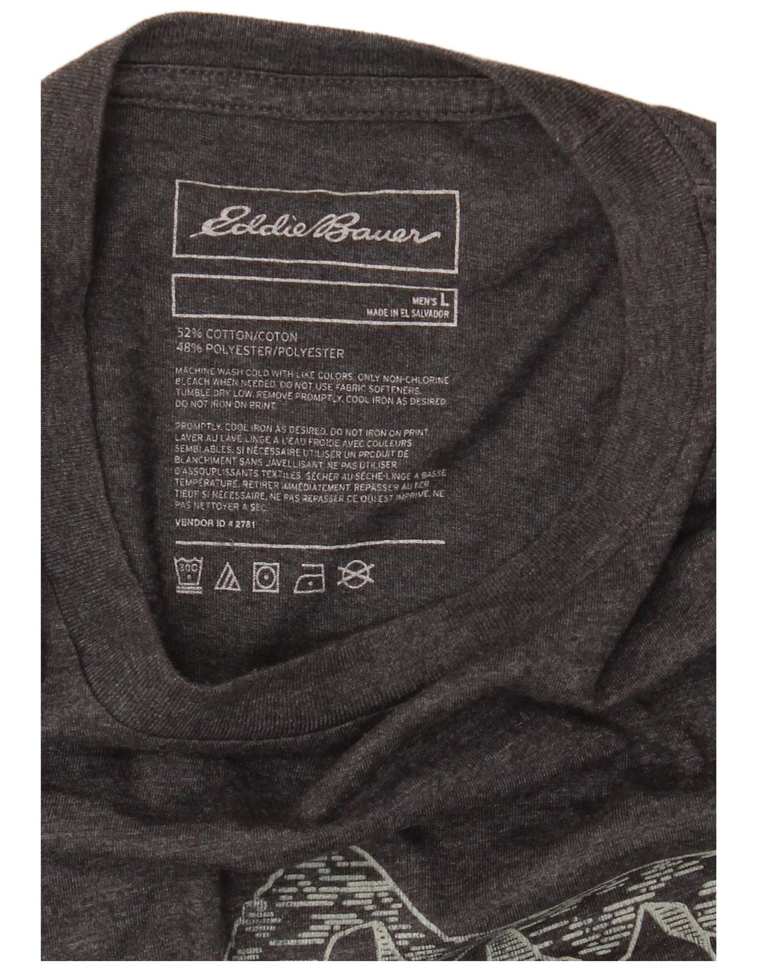 EDDIE BAUER Herren-T-Shirt mit Grafik, groß, grau gesprenkelte Baumwolle