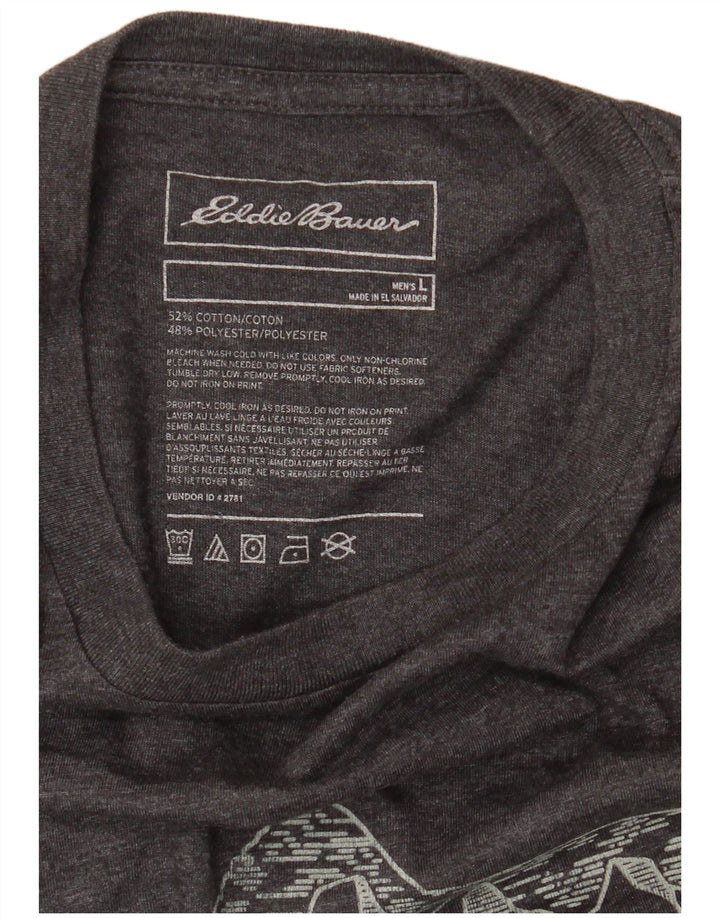 EDDIE BAUER Herren-T-Shirt mit Grafik, groß, grau gesprenkelte Baumwolle