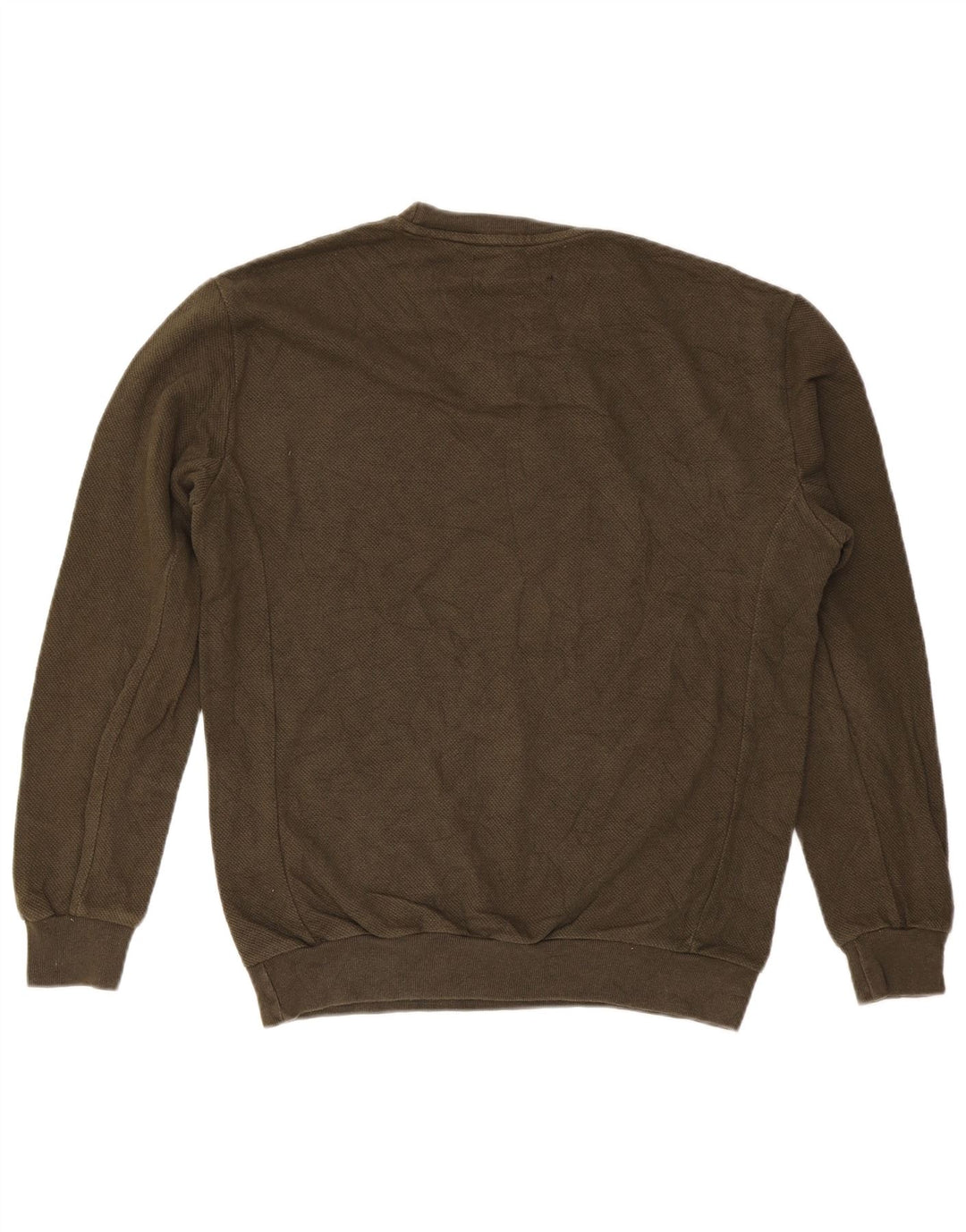 Zara Herren-Pullover mit Rundhalsausschnitt, mittlere Khaki-Baumwolle