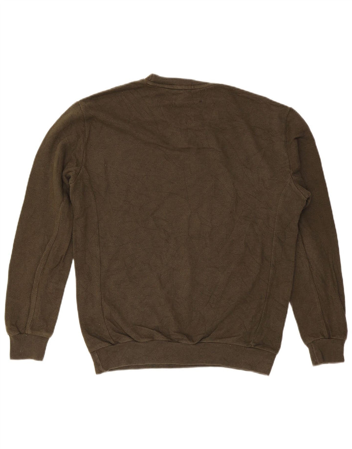 Zara Herren-Pullover mit Rundhalsausschnitt, mittlere Khaki-Baumwolle