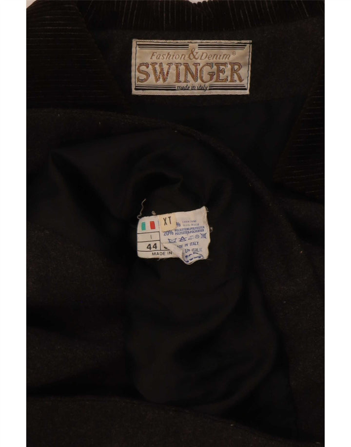 Swinger Damen Zweireihige Bolero-Jacke IT 44 Mittelgraue Wolle