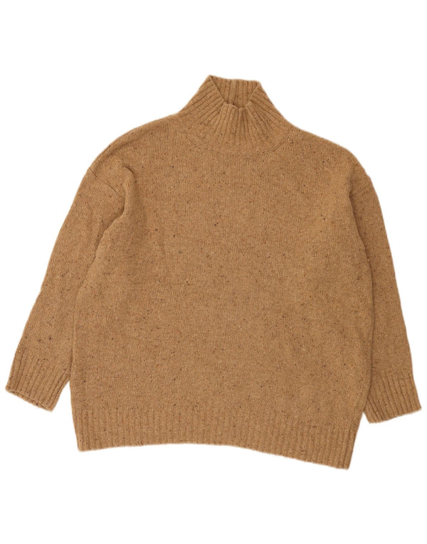 Zara Damen-Pullover, lockere Passform, Rollkragenpullover, Gr. 14, groß, braun gefleckt