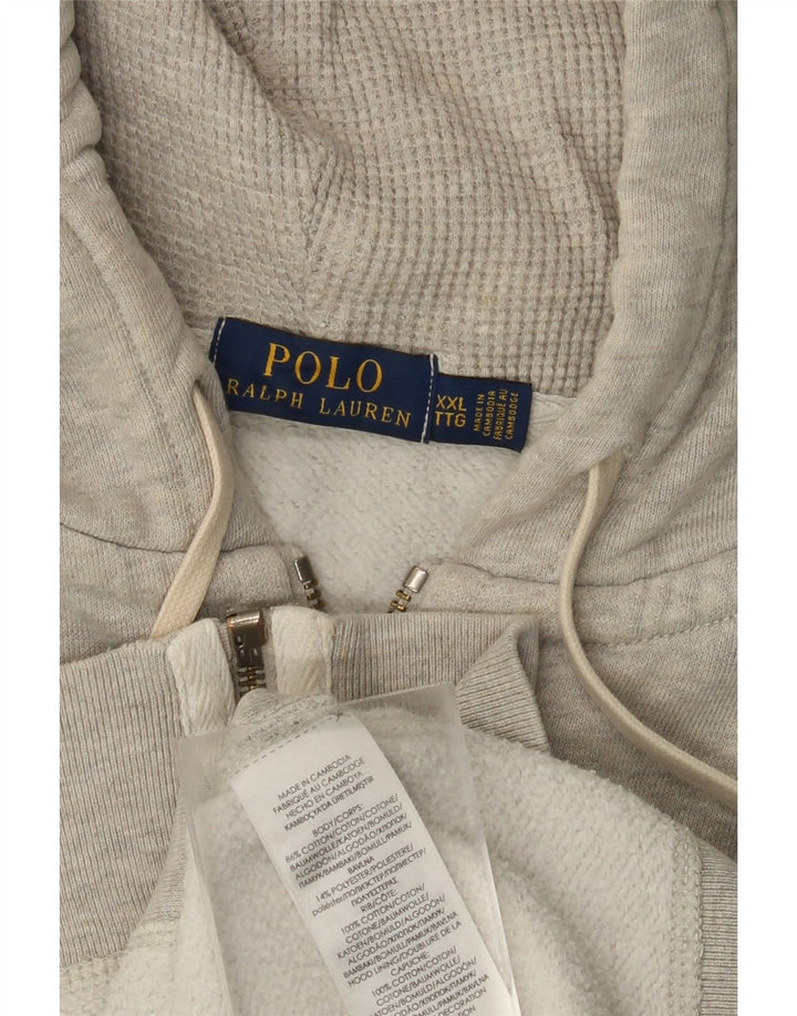 POLO RALPH LAUREN Damen Übergroßer Kapuzenpullover mit Reißverschluss, UK 20 2XL Grau