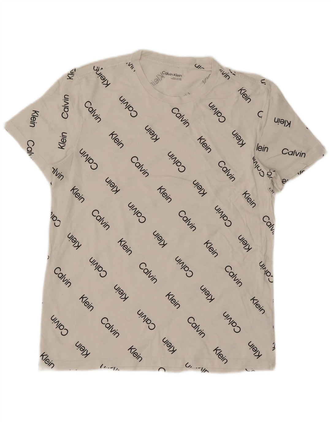 Calvin Klein Herren-T-Shirt mit Grafik, mittelweiße Baumwolle