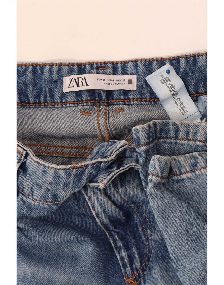 Zara Damen Schlagjeans EU 38 Small W28 L32 Blaue Baumwolle