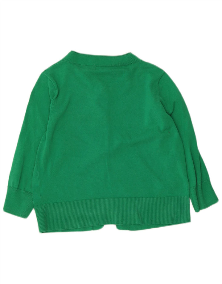 Monsoon Damen Crop Cardigan Pullover UK 12 Mittelgrüne Baumwolle