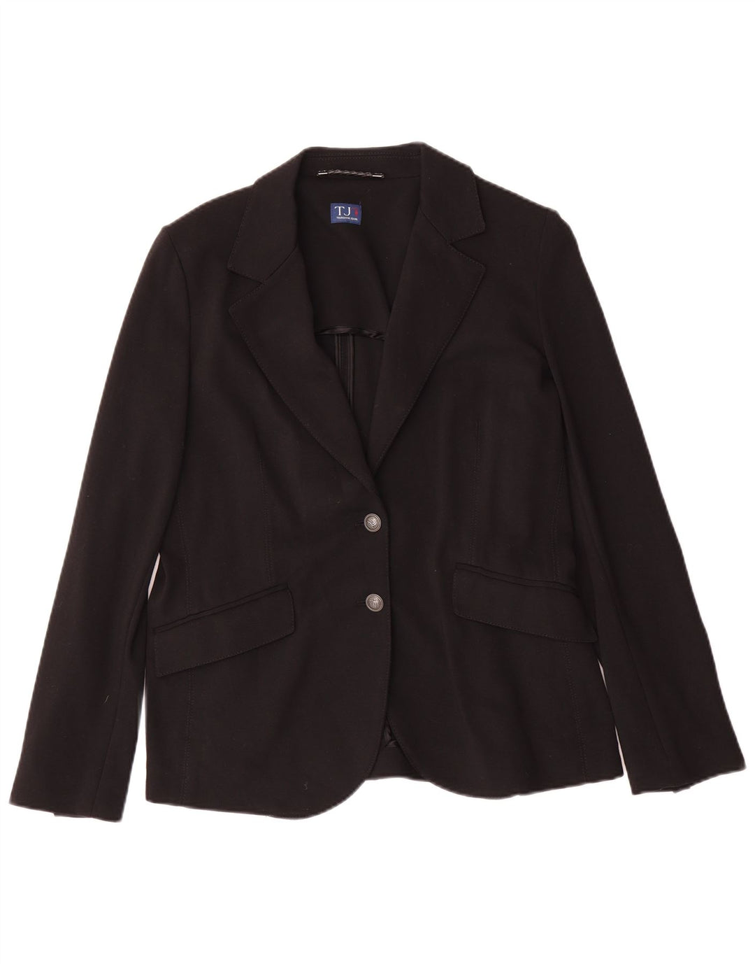 Trussardi Jeans Damen-Blazer mit 2 Knöpfen, IT 46, groß, schwarze Viskose