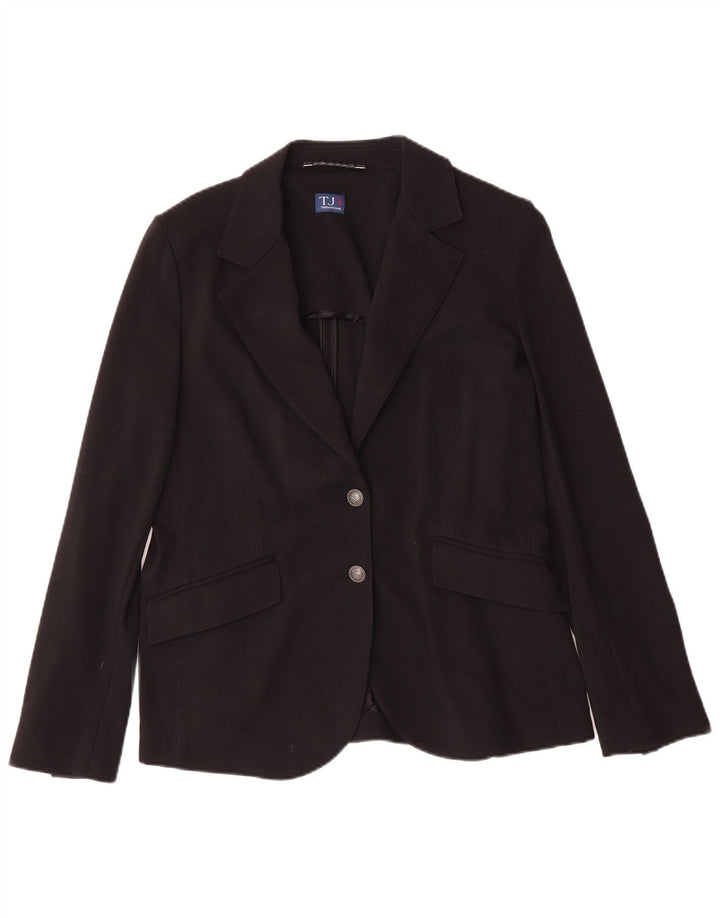 Trussardi Jeans Damen-Blazer mit 2 Knöpfen, IT 46, groß, schwarze Viskose