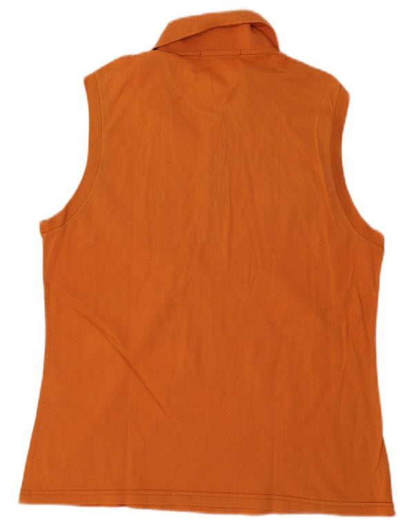 Sergio Tacchini Damen Milano ärmelloses Poloshirt UK 14 Large Orange