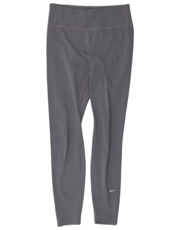 Nike Womens Dri Fit Leggings UK 8 Small Grey Polyester