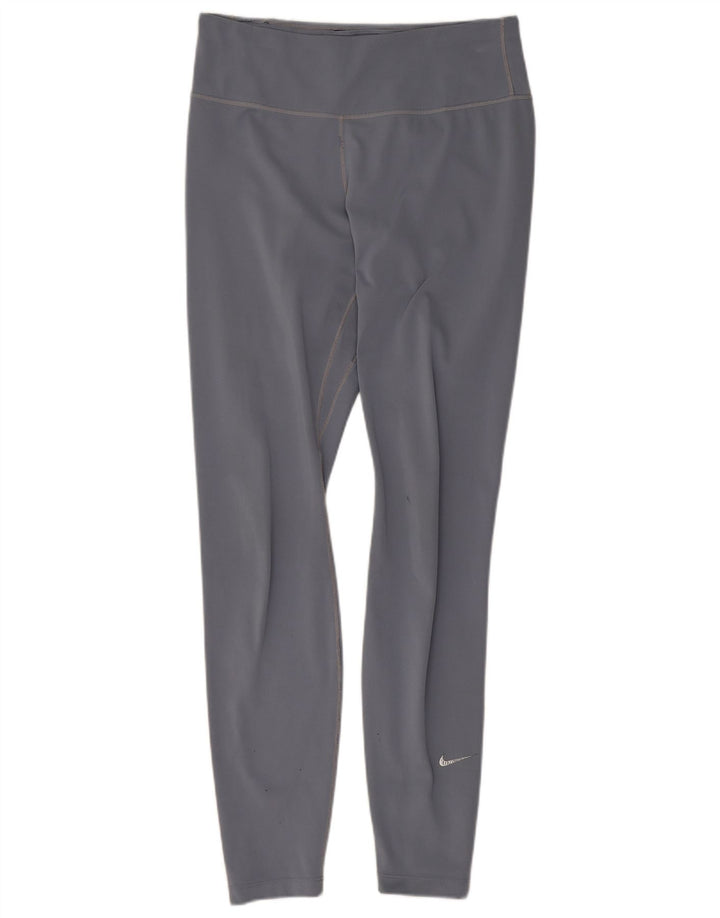 Nike Womens Dri Fit Leggings UK 8 Small Grey Polyester