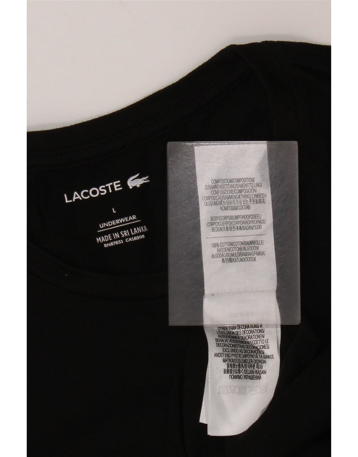 Lacoste Damen T-Shirt Top UK 14 Large Schwarz Baumwolle