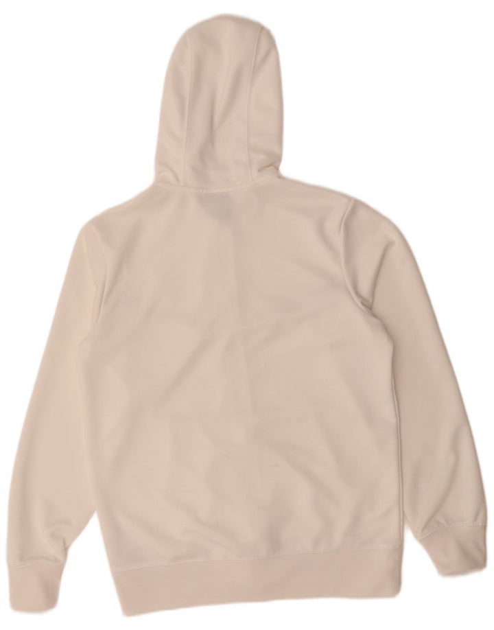 NIKE Mens Zip Hoodie Sweater Medium White Polyester