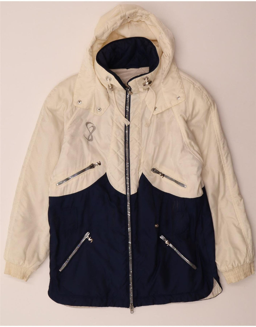 SPORTALM Damen Übergroßer grafischer Windjacke-Mantel EU 38 Medium Off White
