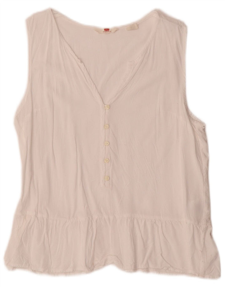 Levi's Damen-Blusenoberteil, ärmellos, Gr. 10, Größe S, Weiß, Viskose