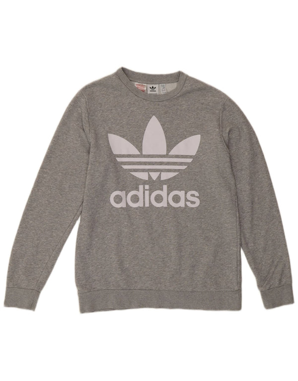 Adidas Mädchen Grafik-Sweatshirt-Pullover, 15–16 Jahre, grau gefleckte Baumwolle