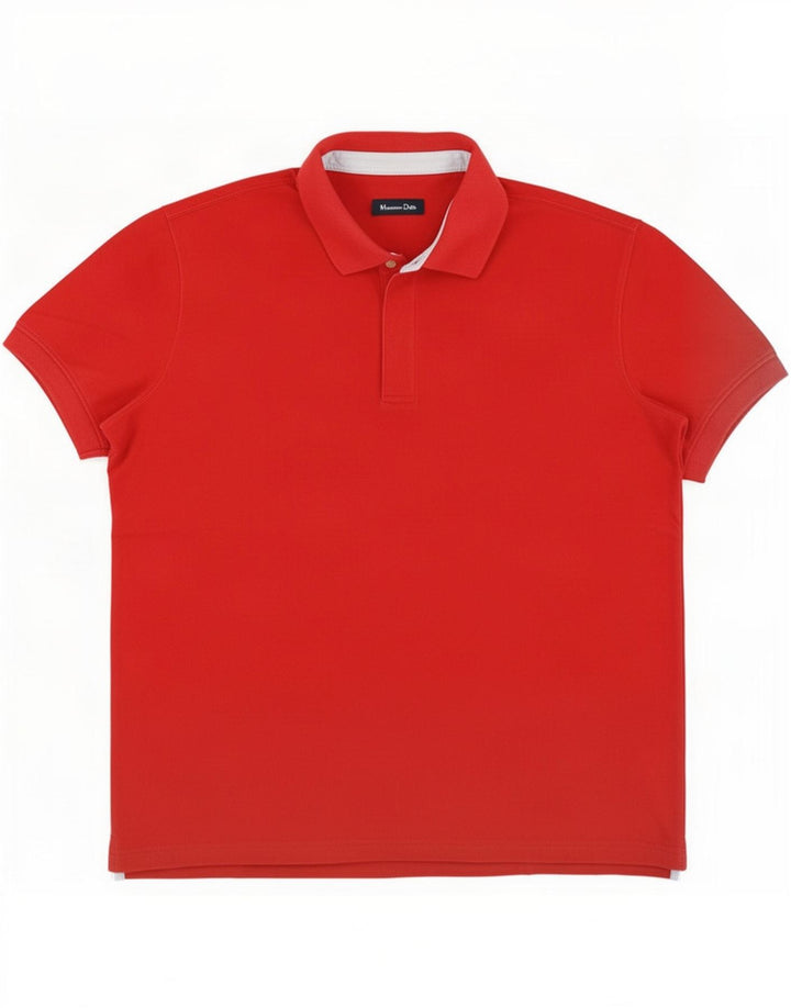 Massimo Dutti Herren Poloshirt XL Rot Baumwolle