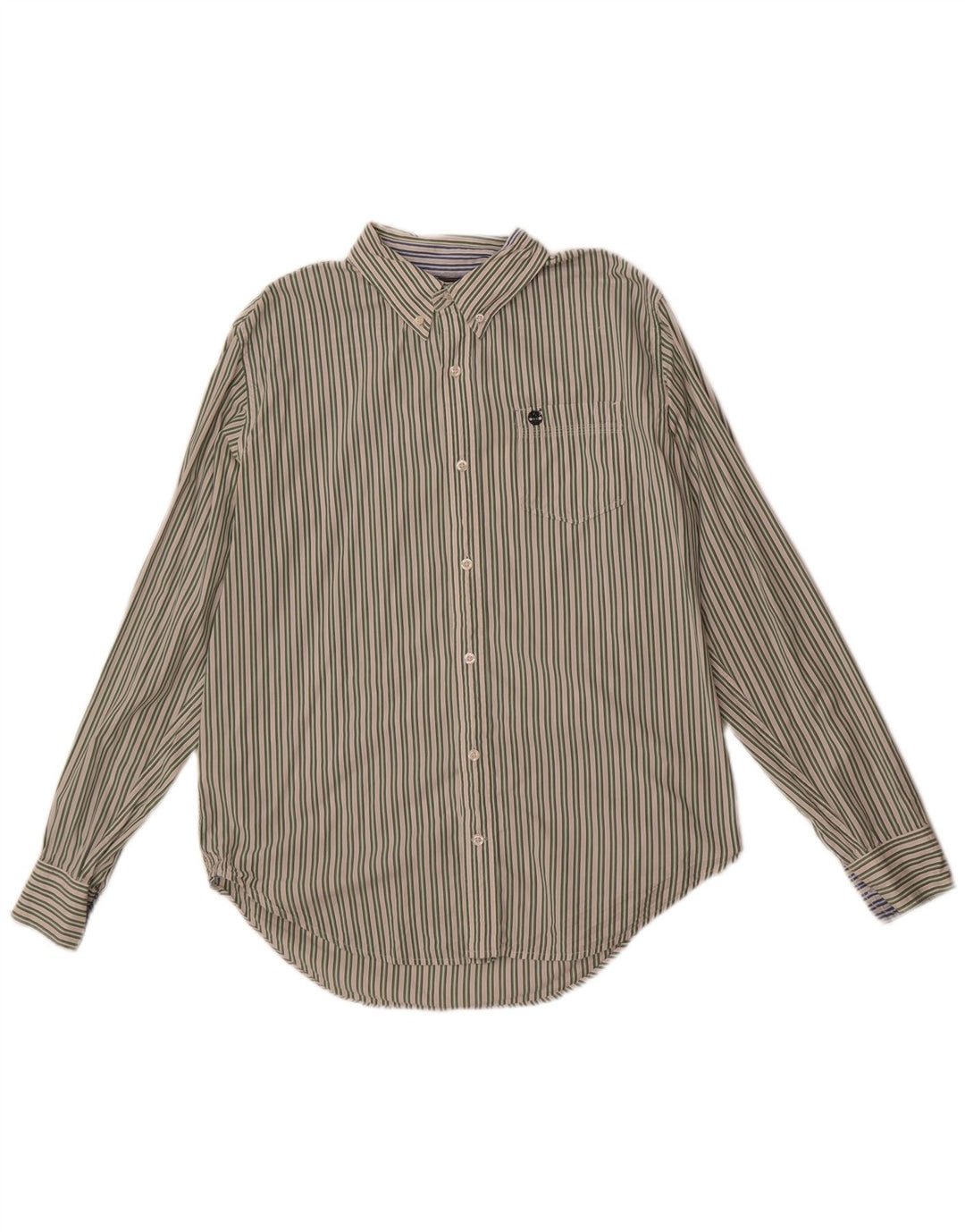 Timberland Herren-Slim-Fit-Hemd, groß, grün gestreift, Baumwolle