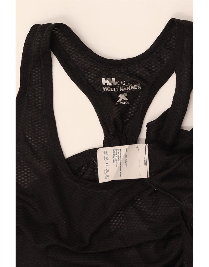 HELLY HANSEN Womens See Through Jersey Top UK 14 Large Black Polyester Vintage Helly Hansen and Second-Hand Helly Hansen from Messina Hembry 