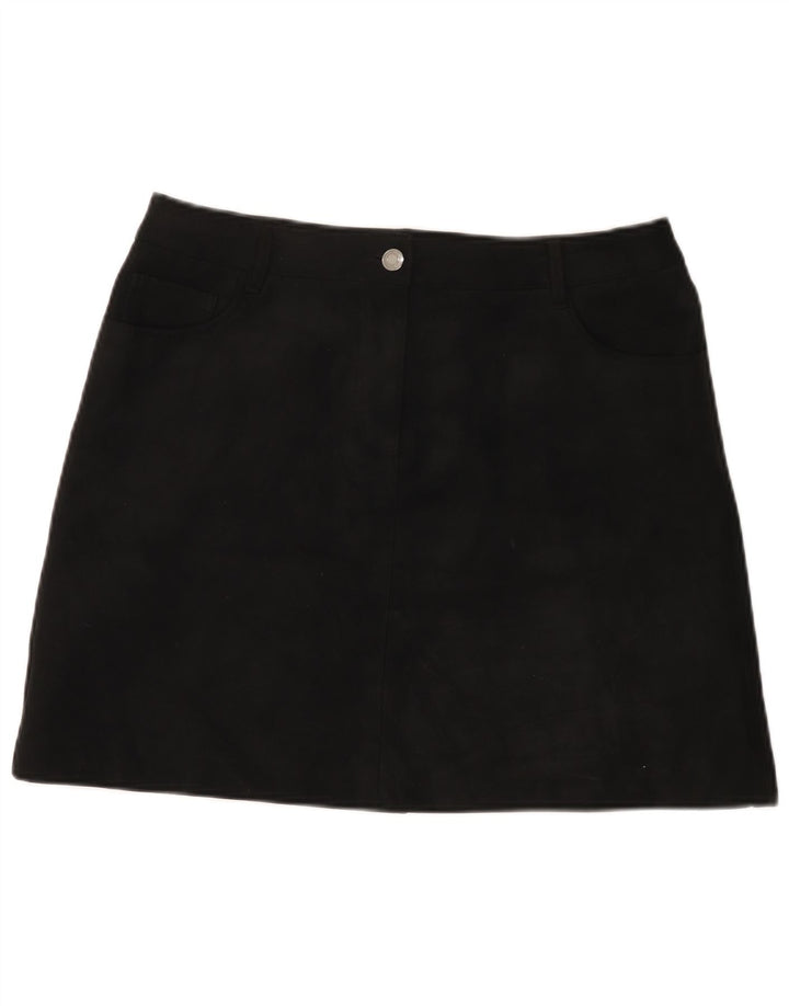Marks & Spencer Damen Minirock UK 14 Large W32 Schwarz Polyester
