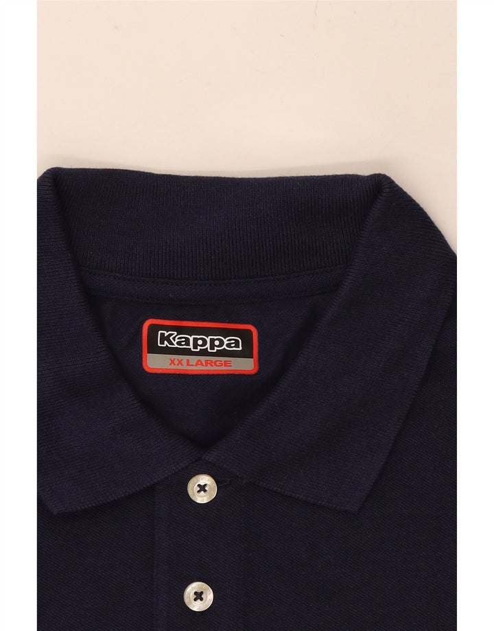 KAPPA Mens Polo Shirt 2XL Navy Blue Cotton Vintage Kappa and Second-Hand Kappa from Messina Hembry 
